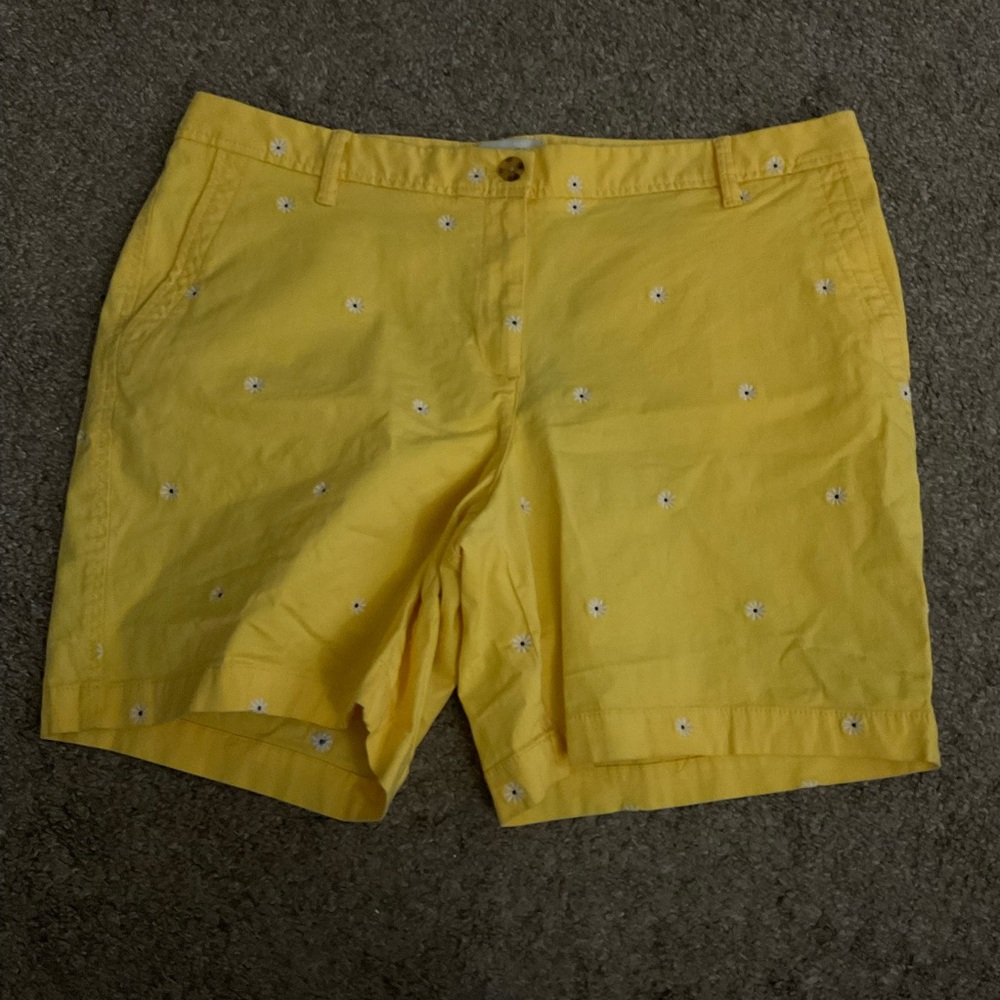 Talbots Yellow Flower Shorts 14